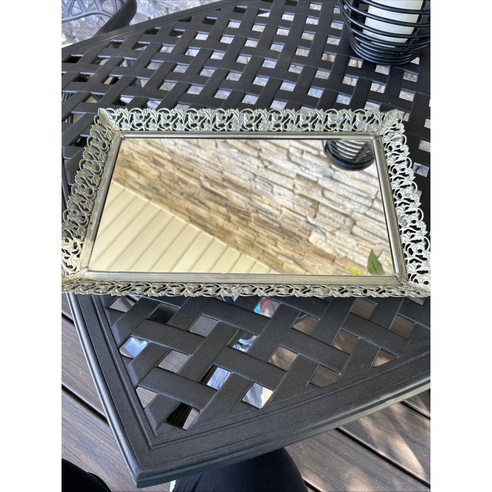 Vintage Dresser Mirror 15x10 Gold‎ Tone